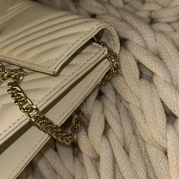 NWOT G’JUAN XAVIER Lux Designer Goddess Clutch Vtg Cream w/Burgundy Interior - Picture 11 of 16